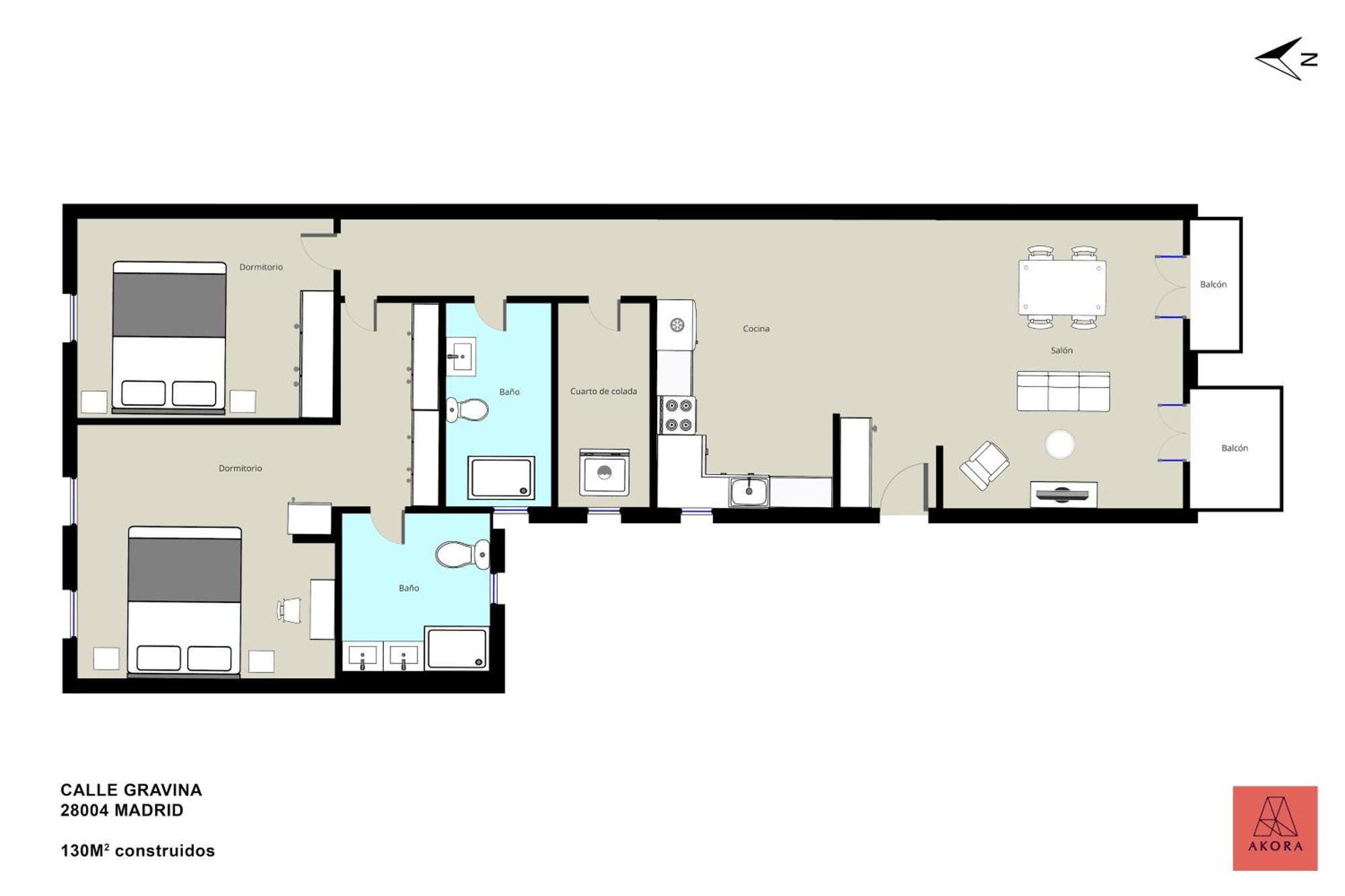 Modern & Chic 2br/2ba In Trendy Chueca Madrid