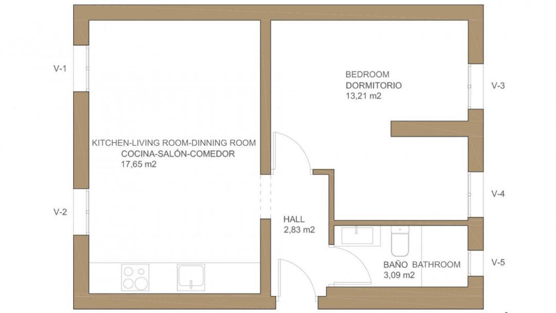 Apartamento Bright Apartment- 1bd 1bth- Alonso Cano *