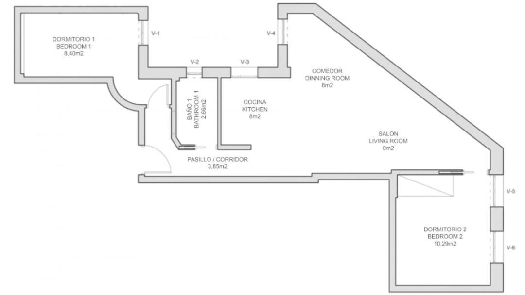 2bd 1bth Furnished - Nuevos Ministerios Apartment