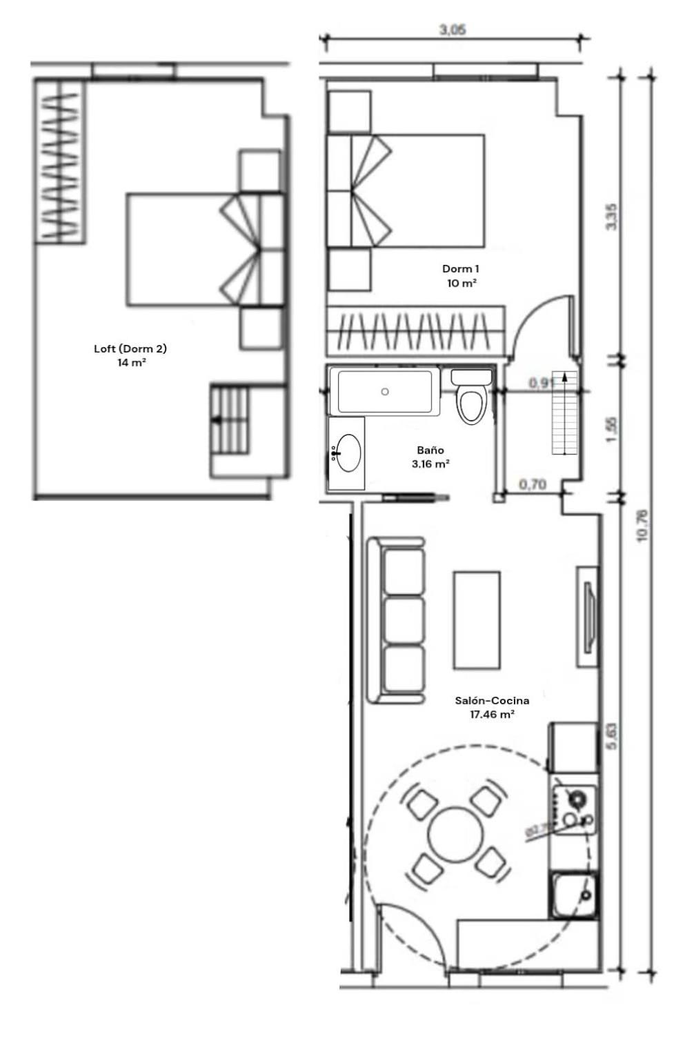 Apartment Cute Loft, 6 Metro Stops From Downtown, Ac & Wifi Madrid